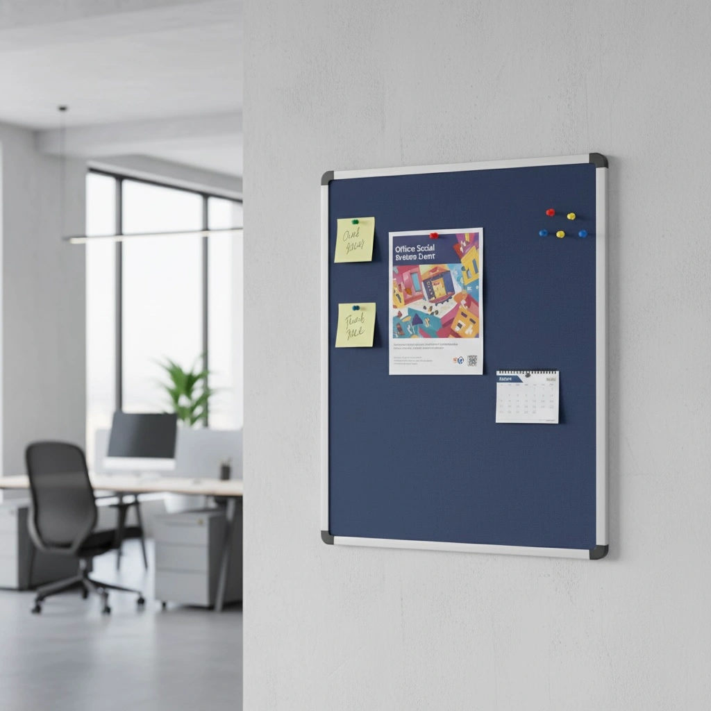 Revolving Stand Notice Board - Double-sided mobile notice board on a sturdy revolving stand.